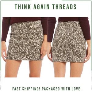 NWT Free People Modern Femme Novelty Leopard Skirt Tea Combo Size 8
